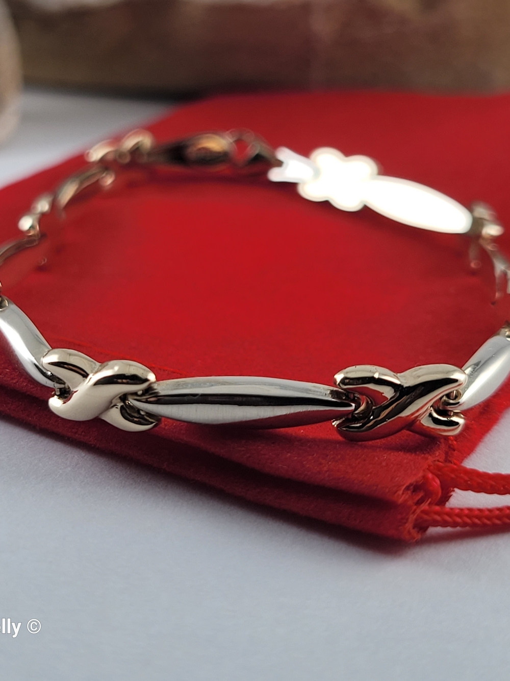 14K Two-Tone Gold XOXO Design Bracelet 7.5" - Solid Gold! 👌🎁